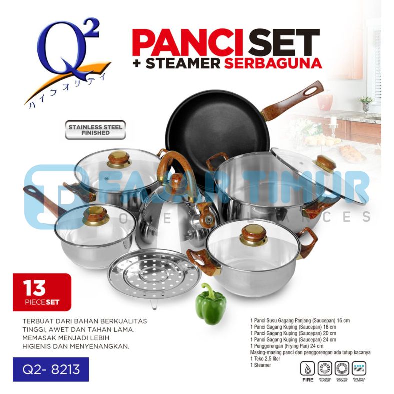 Panci Set Q2 Stainless 8213 FajarTimur