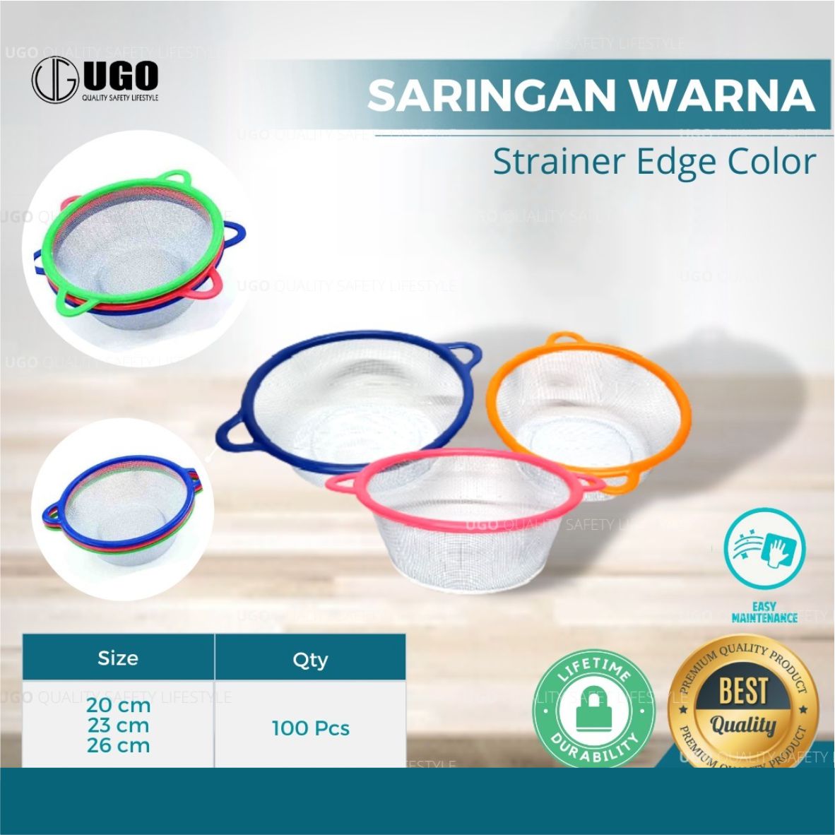 Ugo Saringan Warna 20cm 23cm 26cm Fajartimur 7022